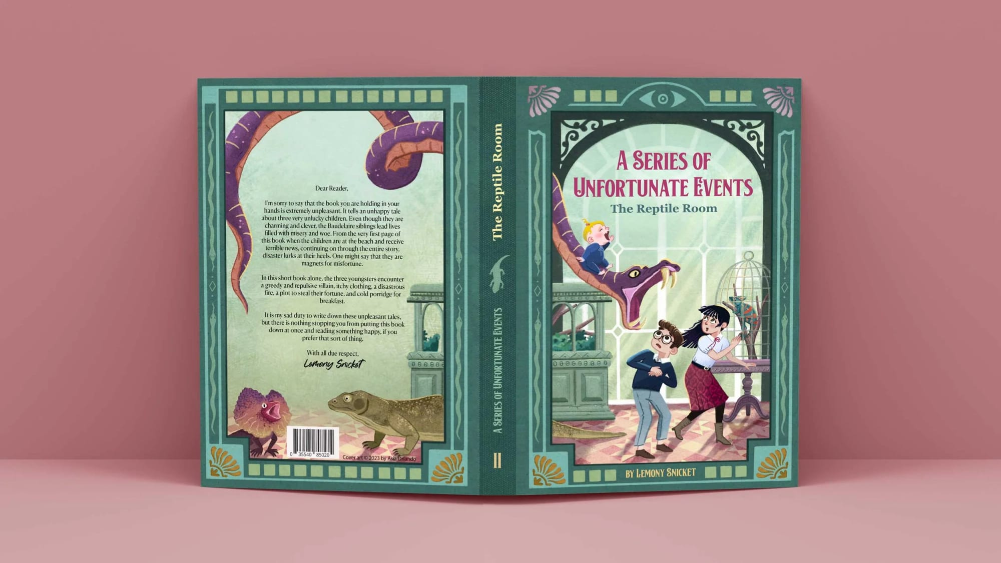 The Reptile Room — redesigned book cover.
