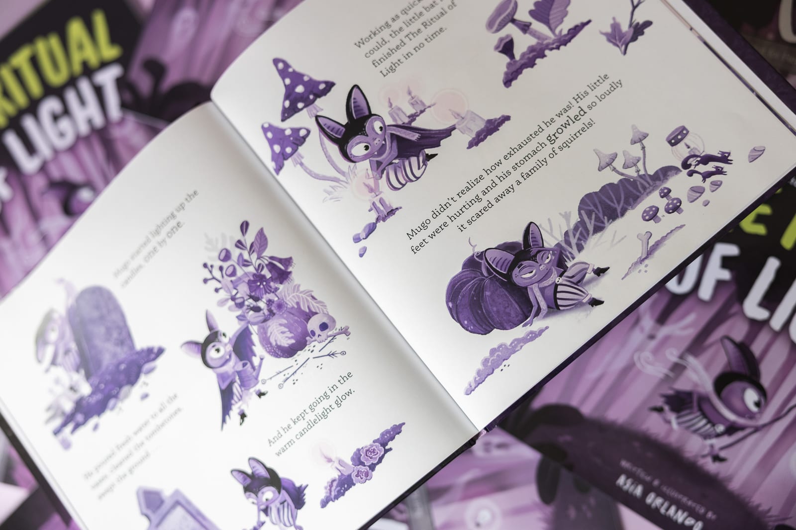 Mugo's Universe book detail with characters and lettering by Asia Orlando.