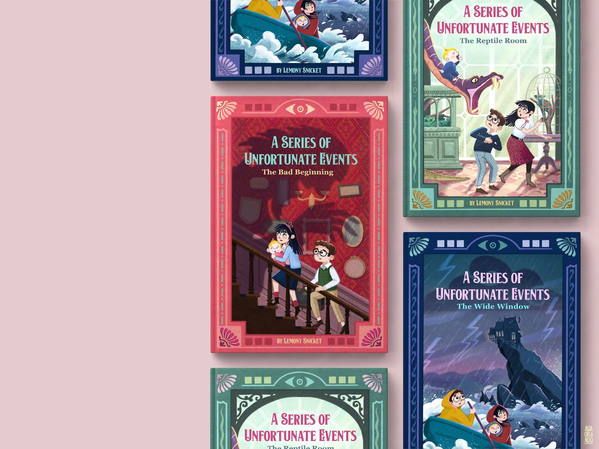 A Series of Unfortunate Events, book covers redesign
