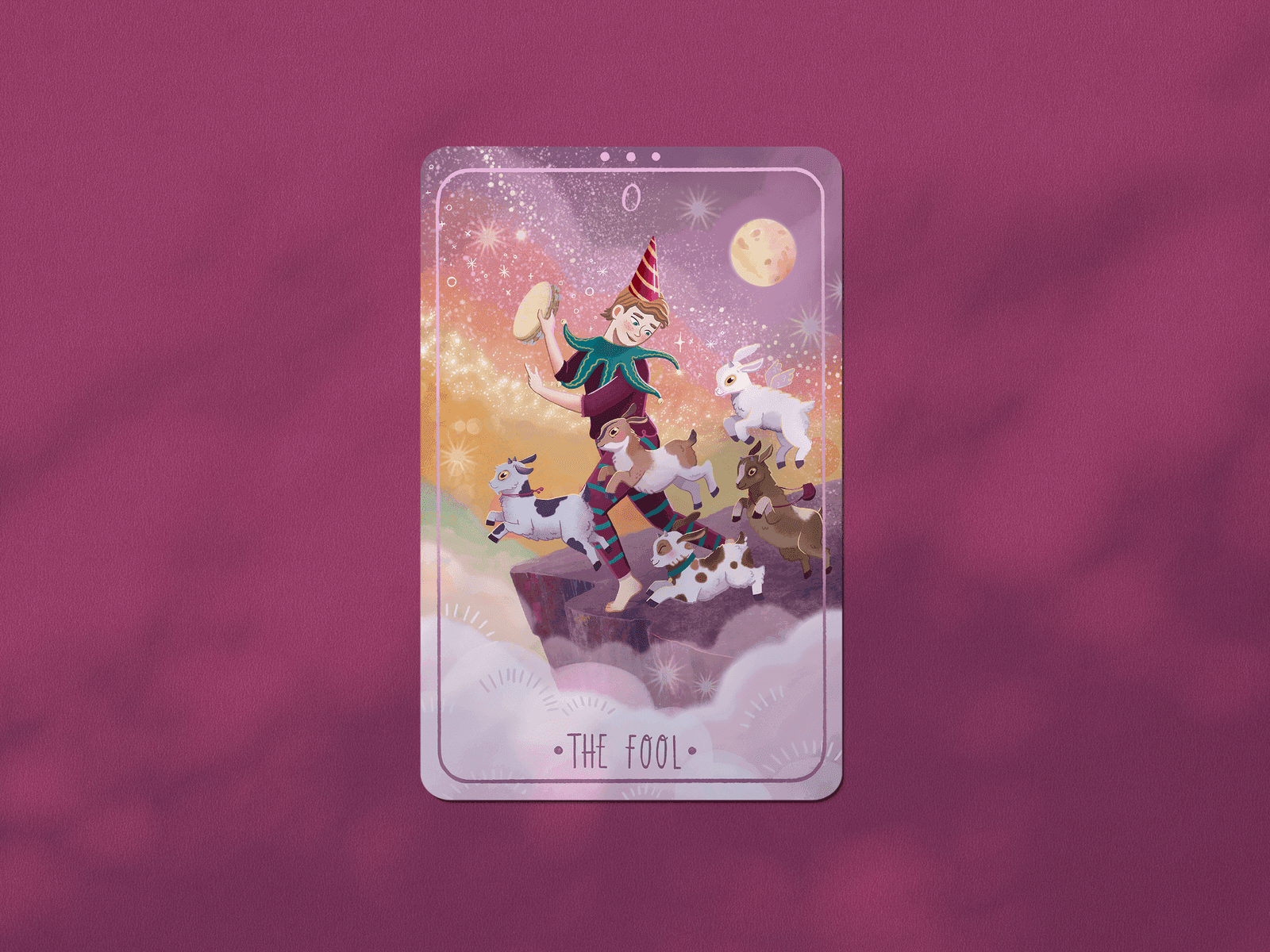 The Fool tarot card from the Major Arcana deck illustrated by Asia Orlando, animal-inspired illustration.